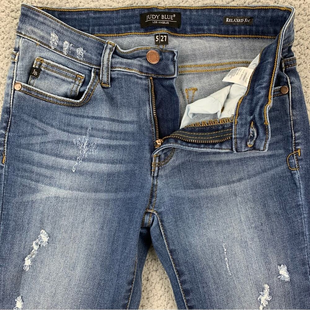 Judy Blue Women's Relaxed Fit Distressed Denim Jeans Style JB8271DK Size: 5/27 - Picture 7 of 15